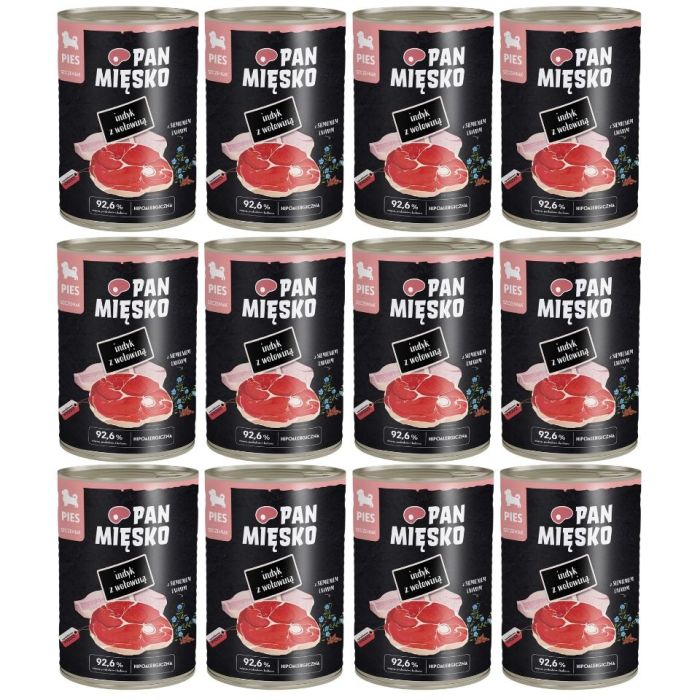 PAN MIĘSKO Indyk z wołowiną mokra karma dla szczeniąt 12x400 g