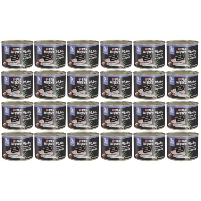 PAN MIĘSKO Indyk z łososiem mokra karma dla kociąt 24x200 g