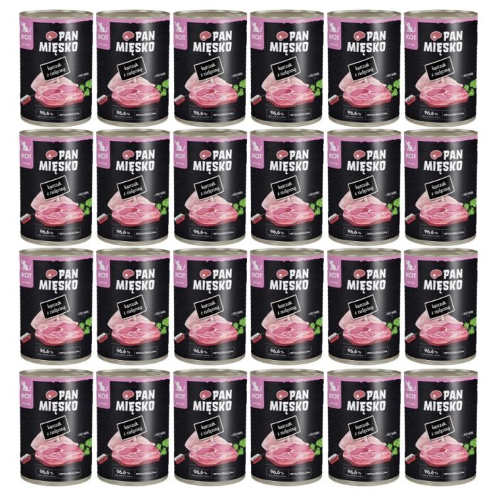 PAN MIĘSKO Kurczak z cielęciną mokra karma dla kociąt 24x400 g