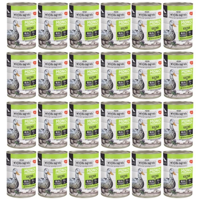 WIEJSKA ZAGRODA Monobiałkowa Kaczka mokra karma dla psów 24x400 g