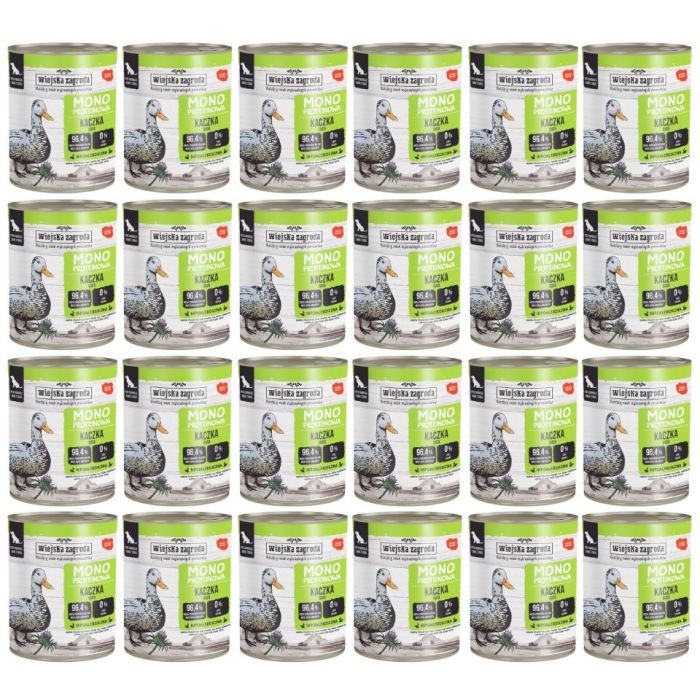 WIEJSKA ZAGRODA Monobiałkowa Kaczka mokra karma dla psów 24x800 g