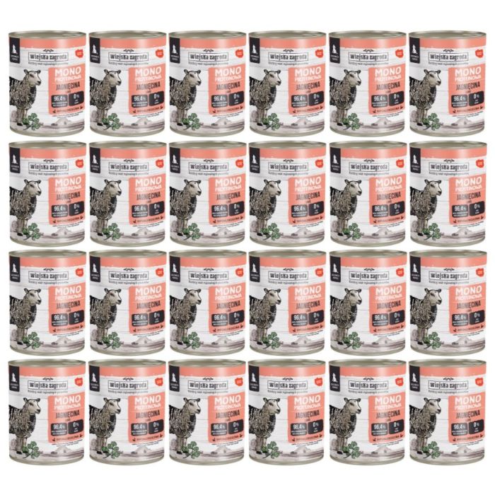 WIEJSKA ZAGRODA Monobiałkowa Jagnięcina mokra karma dla szczeniąt 24x800 g