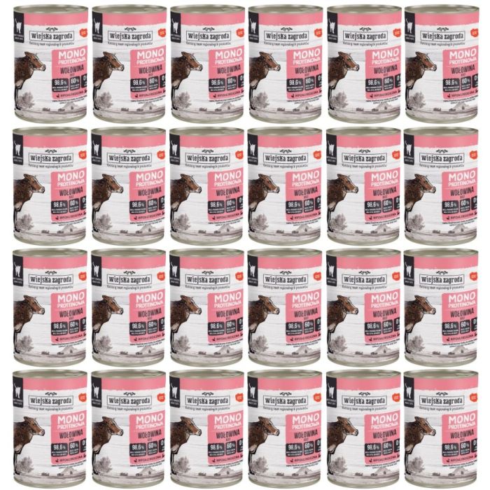 WIEJSKA ZAGRODA Monobiałkowa Wołowina mokra karma dla kotów 24x400g