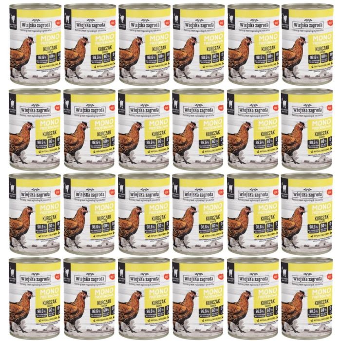 WIEJSKA ZAGRODA Monobiałkowa Kurczak mokra karma dla kotów 24x400 g