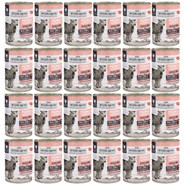 WIEJSKA ZAGRODA Monobiałkowa Jagnięcina mokra karma dla kotów 24x400 g