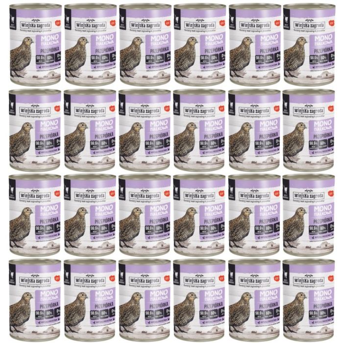 WIEJSKA ZAGRODA Przepiórka Monobiałkowa mokra karma dla kotów 24x400 g