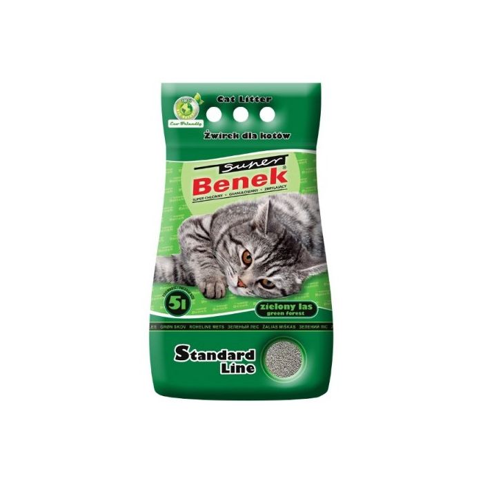 BENEK Super standard Żwirek bentonitowy zielony las 10 l (5 l x 2)