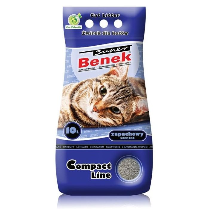 BENEK Super compact Żwirek bentonitowy bryza morska 10 l x 2 (20 l)