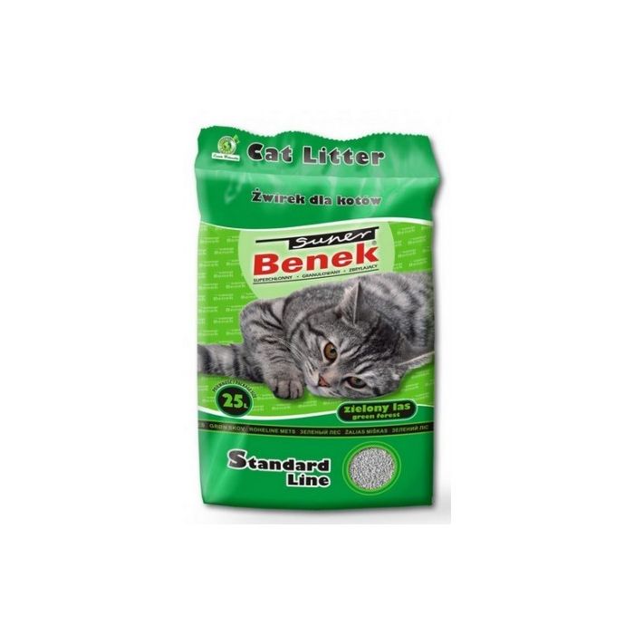 BENEK Super standard Żwirek bentonitowy zielony las 50 l (25 l x 2)