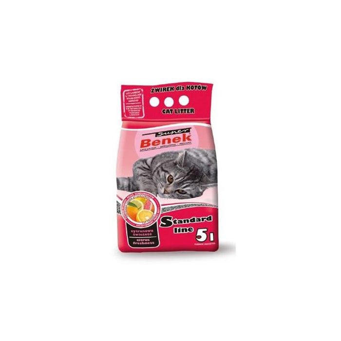 BENEK Super standard Żwirek bentonitowy cytrusowa świeżość 10 l (5 l x 2)