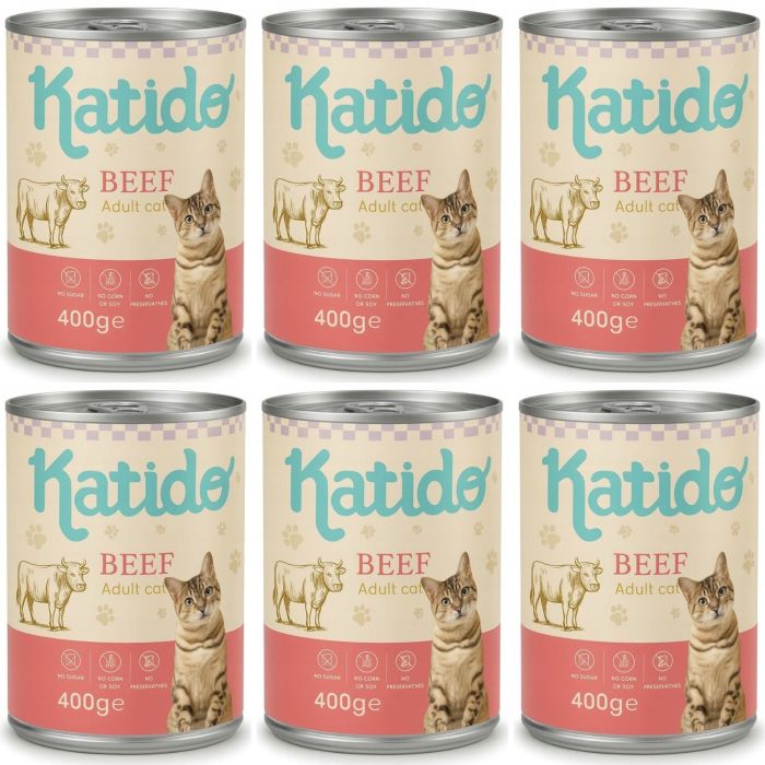 KATIDO Adult Cat Beef 6x400 g wołowina z olejem z łososia dla kotów