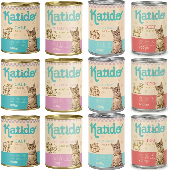 KATIDO Adult Cat Mix Smaków 12 x 400g mokra karma dla kota