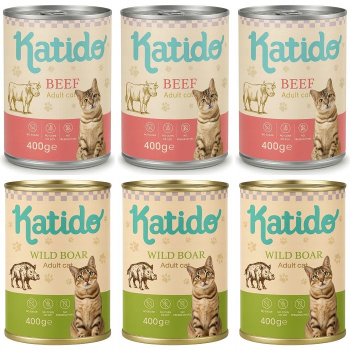 KATIDO Adult Cat Zestaw Czerwone Mięsa 6 x 400g mokra karma dla kota