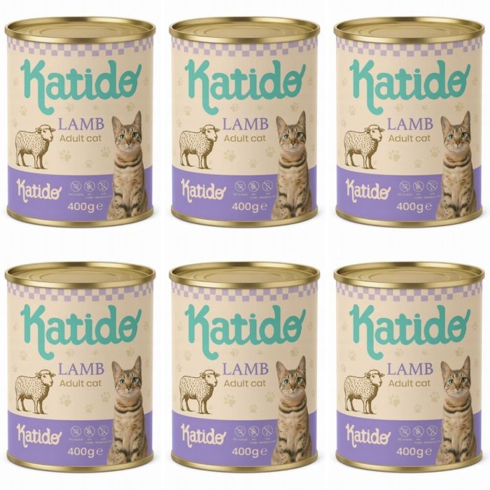 KATIDO Adult Cat Lamb 6x400 g jagnięcina z olejem z łososia dla kotów