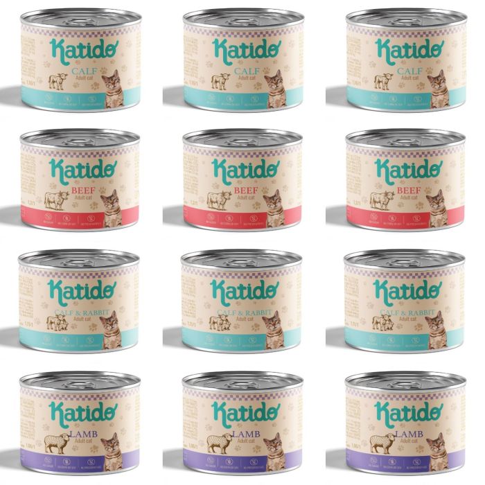 KATIDO Adult Cat Superpremium Mix Smaków 12 x 200g mokra karma dla kota