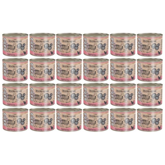 WIEJSKA ZAGRODA Adult Jagnięcina i kryl 24x200 g puszka dla kota