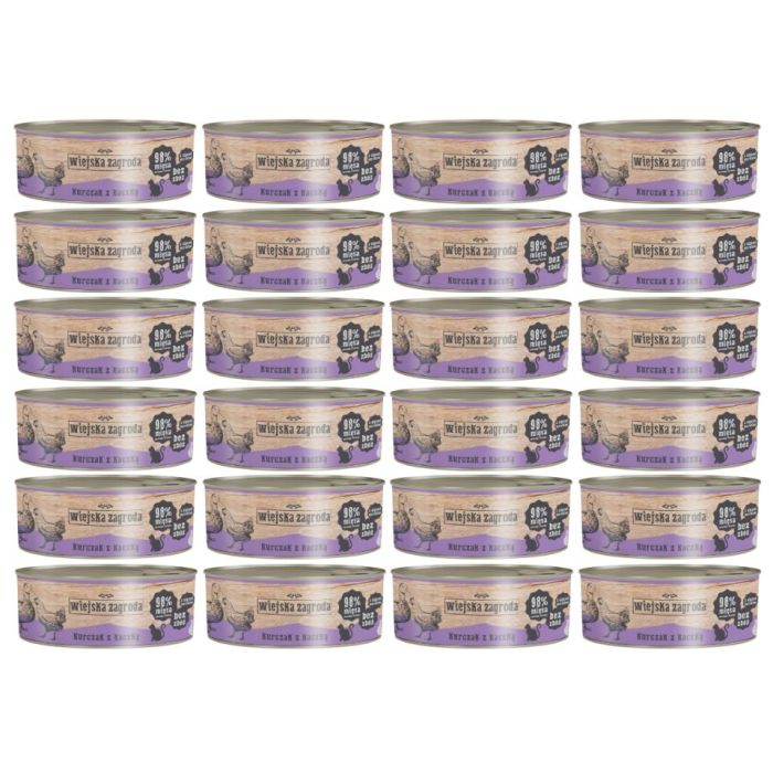 WIEJSKA ZAGRODA Adult Kurczak z kaczką 24x85 g puszka dla kota
