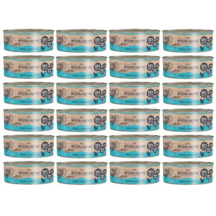 WIEJSKA ZAGRODA Adult Indyk z łososiem 24x85 g mokra karma dla kota