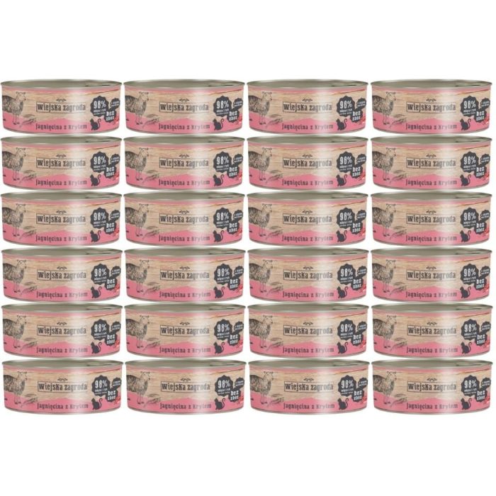 WIEJSKA ZAGRODA Adult Jagnięcina i kryl 24x85 g puszka dla kota