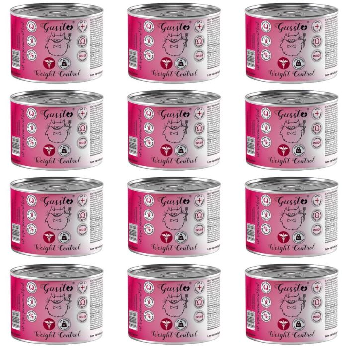 GUSSTO Vet Weight control Cat puszka 12x200 g karma dla kota z nadwagą