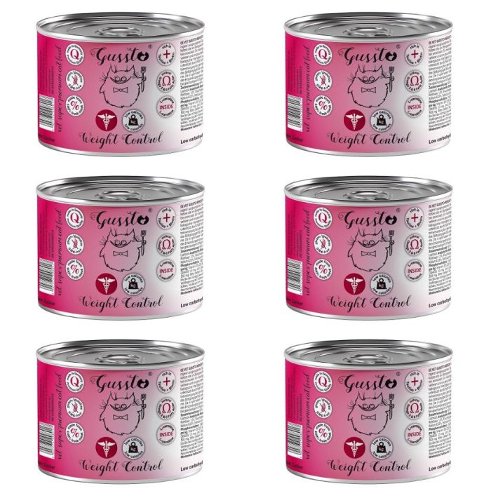 GUSSTO Vet Weight control Cat puszka 6x200 g karma dla kota z nadwagą