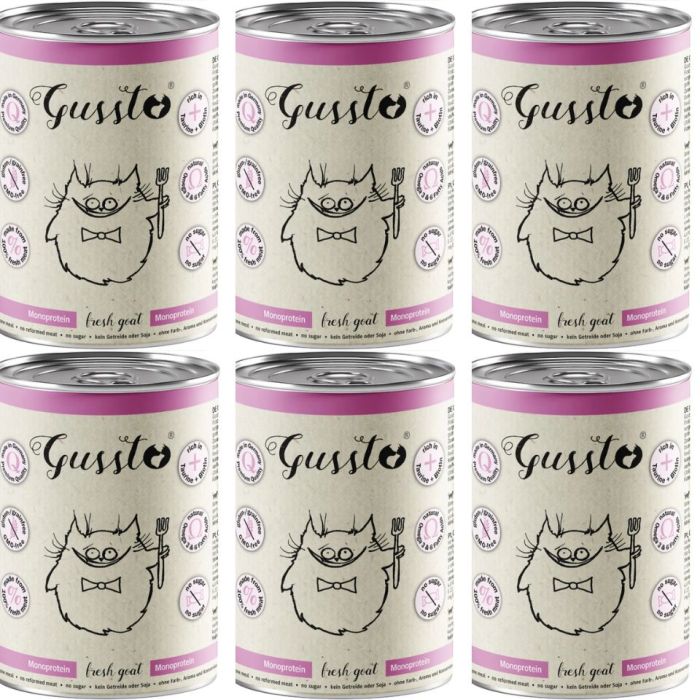 GUSSTO Cat Fresh Goat mokra karma dla kotów z koziną 6x400g