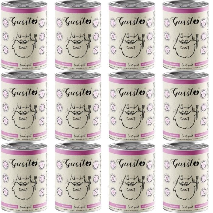 GUSSTO Fresh Goat 12x400 g świeża kozina, monoproteinowa mokra karma dla kotów