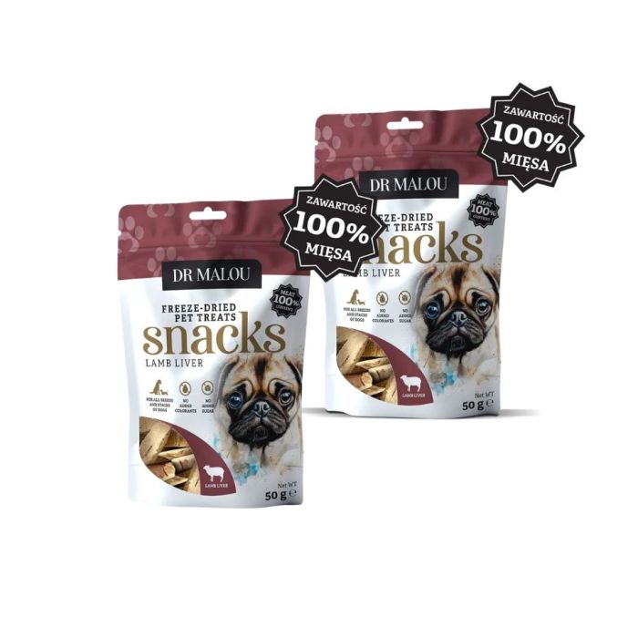DR MALOU 100% liofilizowana wątroba jagnięca 2x50g przysmaki dla psów