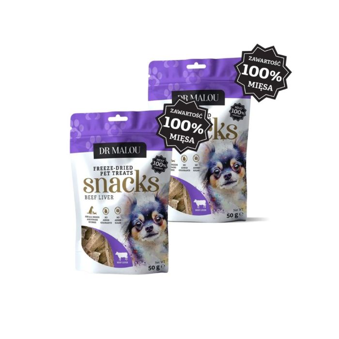 DR MALOU 100% liofilizowana wątroba wołowa 2x50g przysmaki dla psów