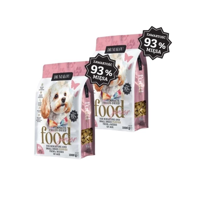 DR MALOU Puppies Liofilizowana karma Kaczka z mlekiem kozim i żółtkiem 2x1 kg sucha karma dla szczeniąt