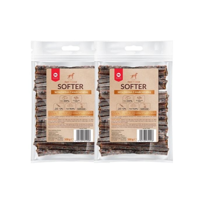 MACED Super Premium Softer przysmak dla psa wołowina z marchewką mini economy pack 2x500 g
