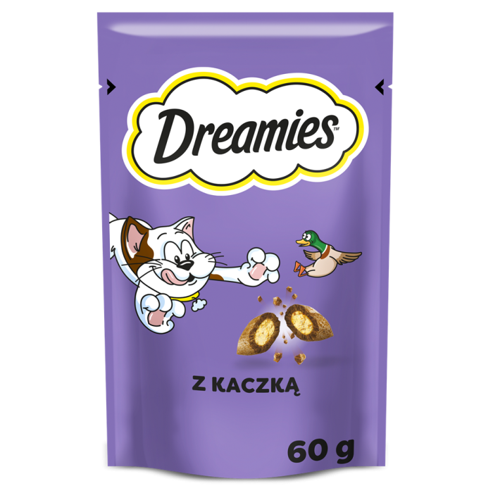 DREAMIES Chrupiące przysmaki dla kota o smaku kaczki 6x60 g