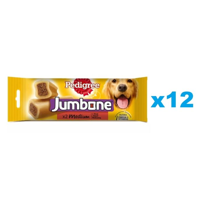 PEDIGREE Jumbone przysmak o aromacie wołowiny i drobiu dla psów średnich ras 12x180 g