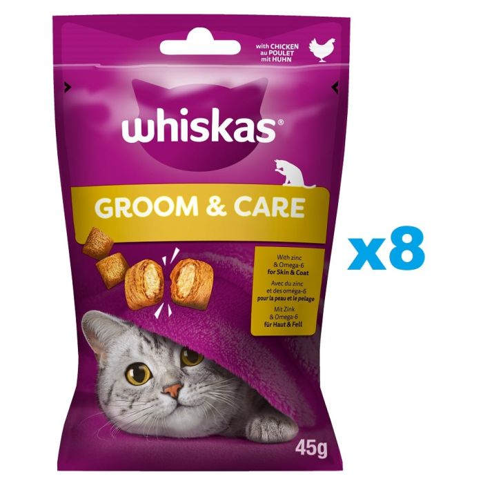 WHISKAS Zdrowy Blask 8x45 g przysmak z kurczakiem dla kota