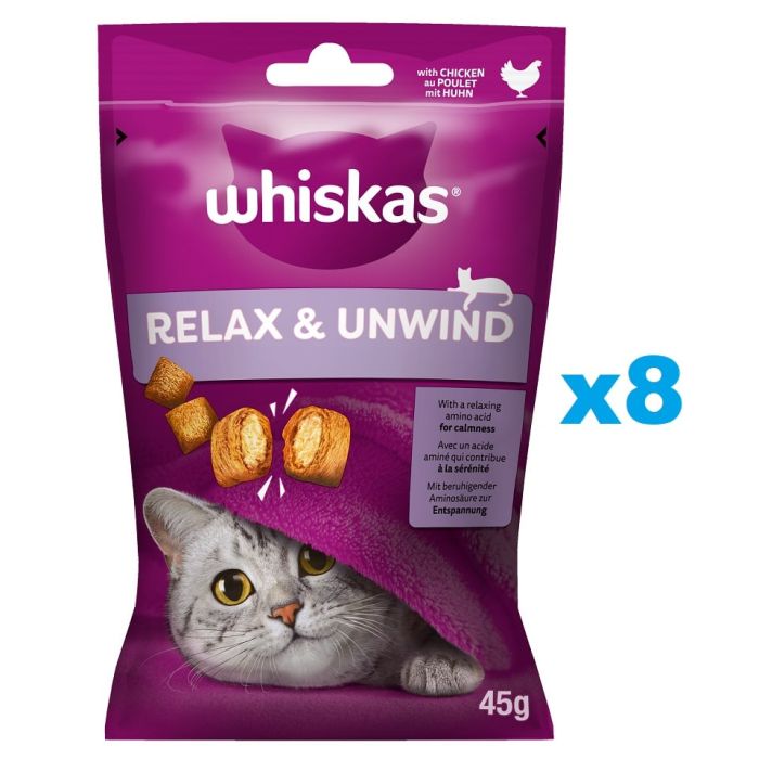WHISKAS Relaks i Odprężenie 8x45 g przysmak z kurczakiem dla kota