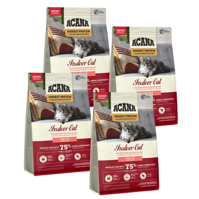 ACANA Highest Protein Indoor Cat 4x1,8 kg z rybami słonowodnymi, dla kotów niewychodzących