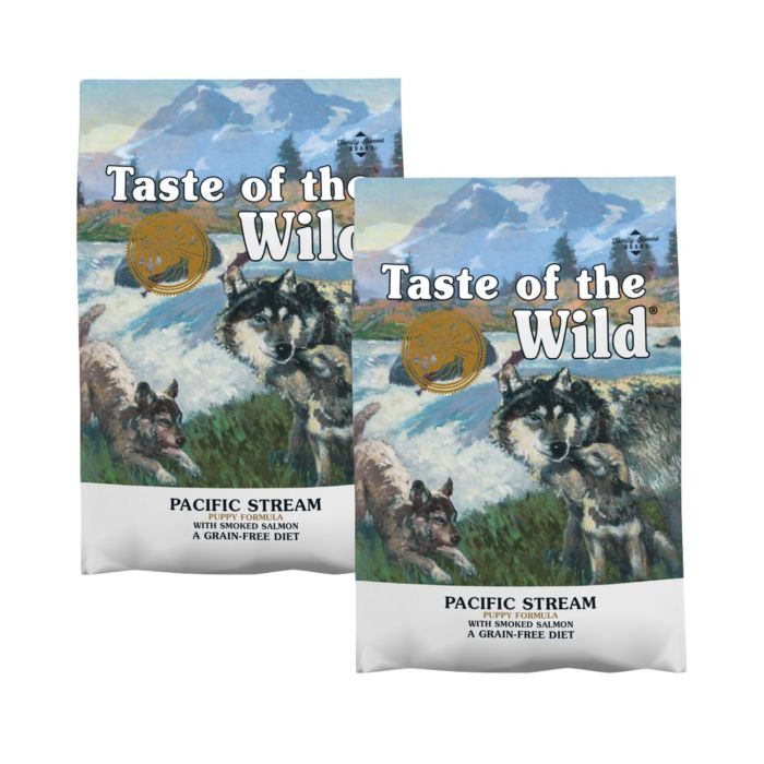 TASTE OF THE WILD Pacific Stream Puppy 2x5,6 kg z wędzonym łososiem
