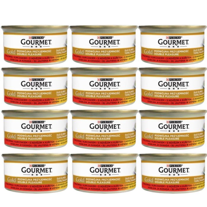 GOURMET Gold Mix z wołowiną i kurczakiem dla kota 12x85 g