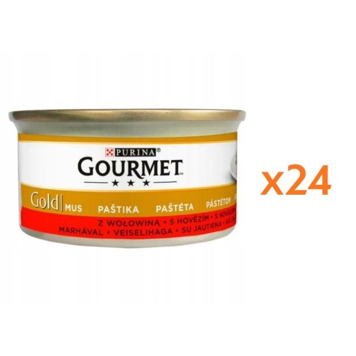 GOURMET Gold Mus z wołowiną dla kota 24x85 g