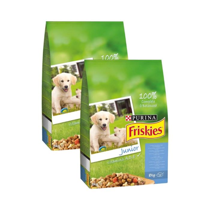 FRISKIES Junior z kurczakiem, dodatkiem mleka i warzyw 16kg (2x8 kg)