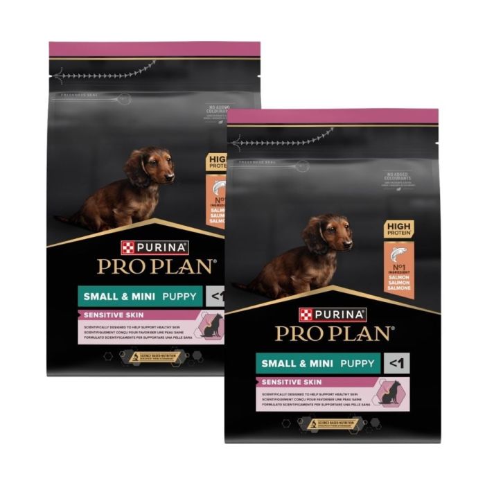 PURINA PRO PLAN Small & Mini Puppy Sensitive Skin Bogata w Łososia 2x3 kg sucha karma dla szczeniąt małych ras