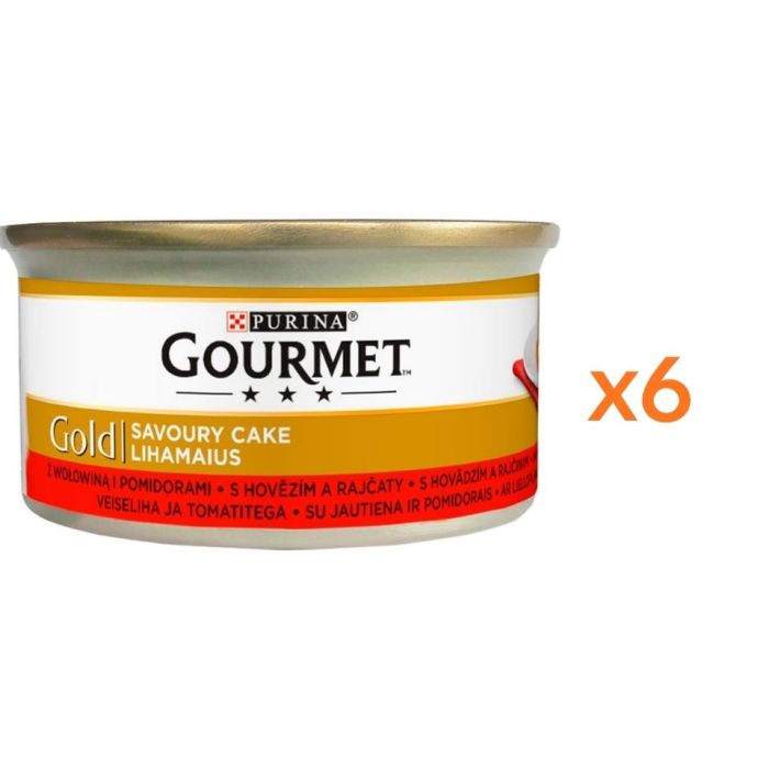 GOURMET Gold Savoury Cake z wołowiną i pomidorami 6x85 g