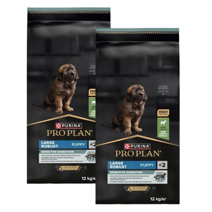 PURINA PRO PLAN Large Robust Puppy Sensitive Digestion Bogata w Jagnięcinę 2x12 kg sucha karma dla szczeniąt