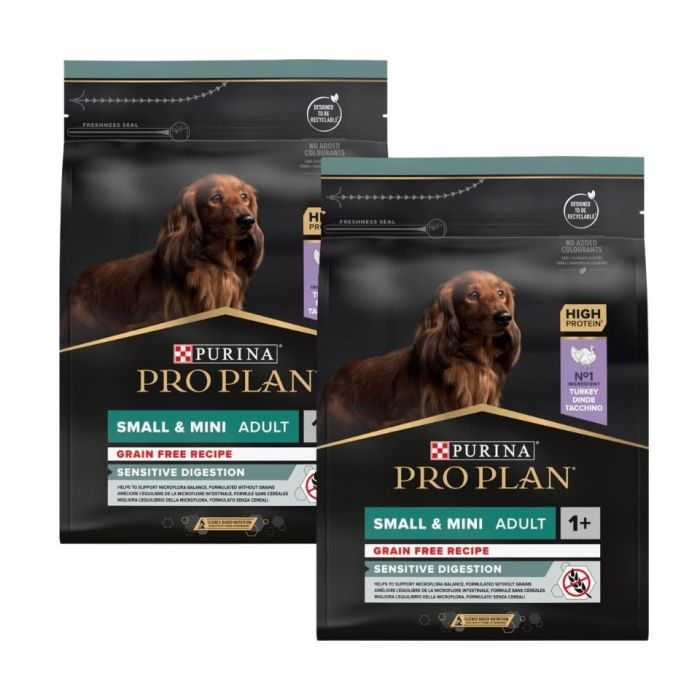 PURINA PRO PLAN Small & Mini Adult Sensitive Digestion Grain Free Bogata w Indyka 2x2,5 kg sucha karma dla psów małych ras
