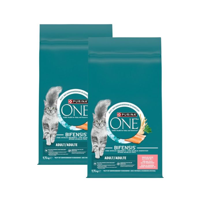 PURINA ONE Bifensis Adult Cat Salmon and Wheat 19,5kg (2x9,75 kg) łosoś i pszenica, sucha karma dla kotów
