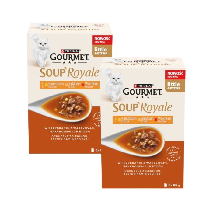 GOURMET Gold Kawałki w sosie 192x85g z wołowiną, łososiem i kurczakiem, indykiem i kaczką, kurczakiem i wątróbką, mokra karma dla kotów