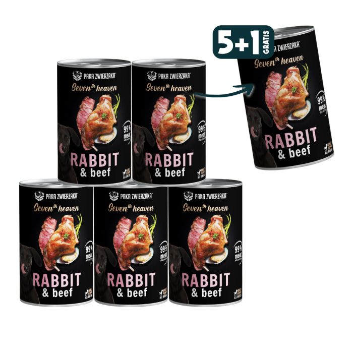 PAKA ZWIERZAKA Seventh Heaven Królik i wołowina 6 x 400 g 5+1 GRATIS