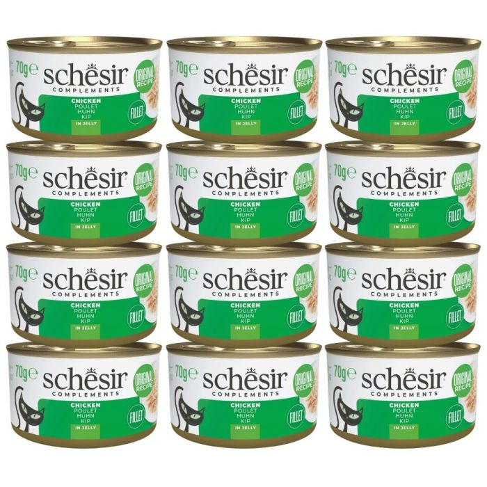 SCHESIR Complements Kurczak w galarecie 12x70 g karma mokra uzupełniająca dla kotów
