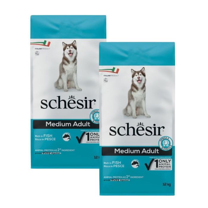 SCHESIR Original Medium Adult Ryby 2x12 kg sucha karma dla dorosłych średnich ras