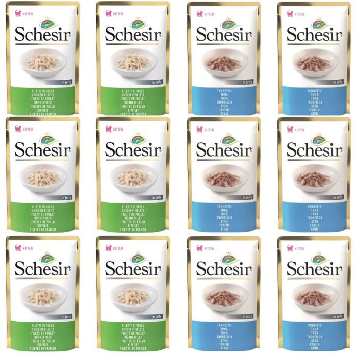 SCHESIR Zestaw dla Kota Mix Smaków 12x85g (Kurczak + Tuńczyk)